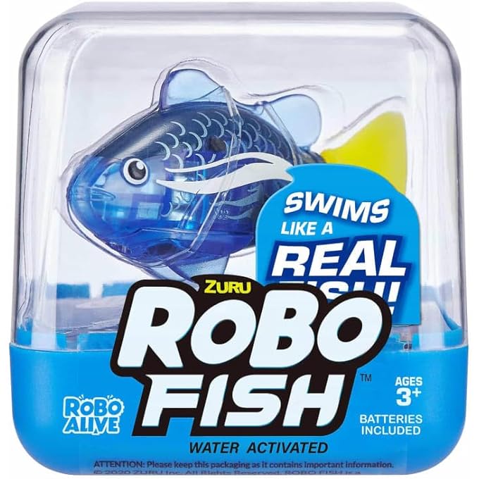 rayihni ZURRU ROBO FISH - DARK BLUE - THE ALL NEW ZURRU ROBO FISH BY ROBO ALIVE WITH A SPLASH ARE THE MOST ICONIC REAL LIFE ROBOTIC SWIMMING PETS EVER. - Image 1